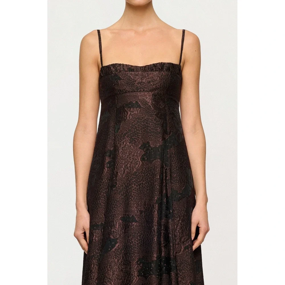 NWT CLEA Theron Midi Dress in Arabica Jacquard $775 - Size XS